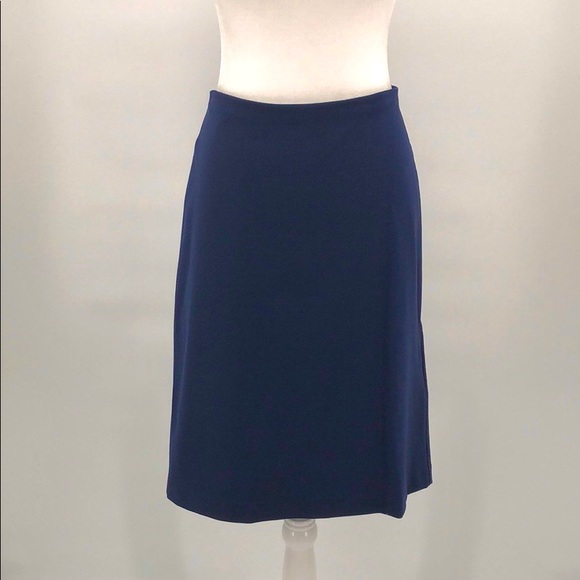 Garnet Hill Navy Ponte Pencil Skirt Size 10 - Picture 1 of 7